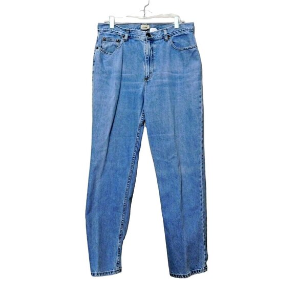 L L Bean Jeans 16MT Blue Denim Flat Front 5 Pocket 100% Cotton - Picture 3 of 7